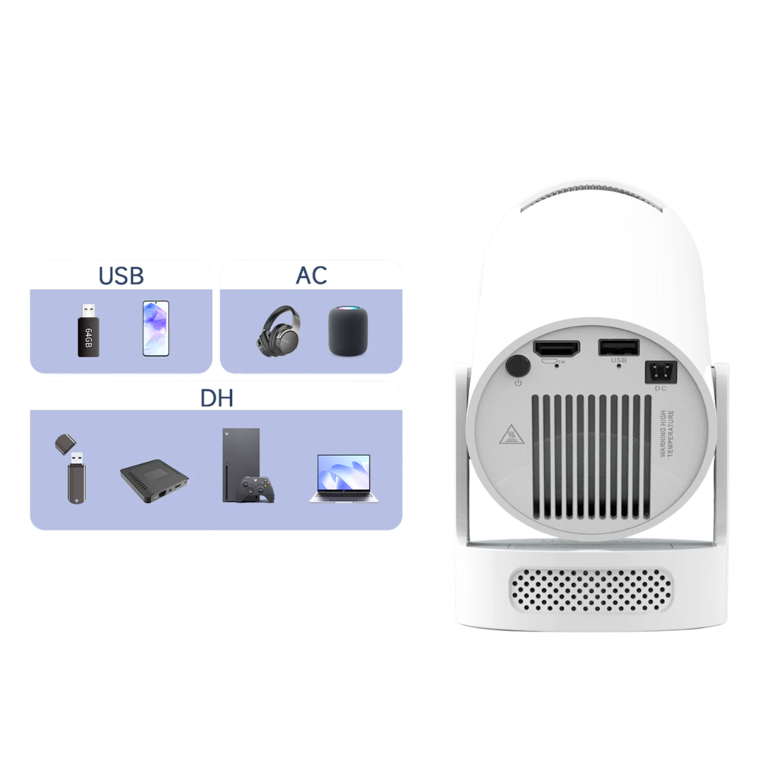 Smart Mini Projector 4K – Built-in Speaker